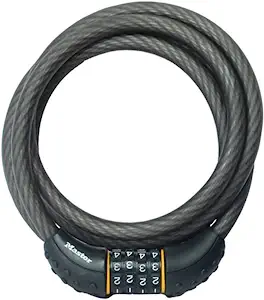 Master Lock Cable Lock, Set Your Own Combination Bike Lock, 6 ft. Long, 8122D , Black