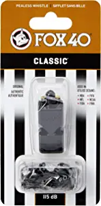 Fox 40 Classic Official Whistle with Break Away Lanyard