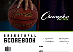 Champion Sports unisex BB1 coach and referee scorebooks, White, 30 GAMES US
