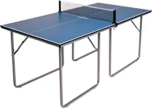 JOOLA Midsize Compact Table Tennis Table Great for Small Spaces and Apartments  Multi-Use Free Standing Table - Compact Storage Fits in Most Closets - Net Set Included - No Assembly Required