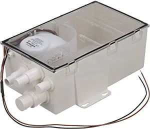 Attwood 4143-4 Shower Sump Pump System, 750 GPH Model, 12-Volt, 22-Inch Wire, Large Box, -Inch Interior Diameter Outlet Hose