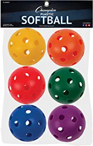 Champion Sports Plastic Softball Set, 6 Assorted Colors