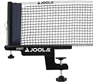 JOOLA Premium Avanti Table Tennis Net and Post Set - Portable and Easy Setup 72" Regulation Size Ping Pong Screw On Clamp Net, White/Black (31009)