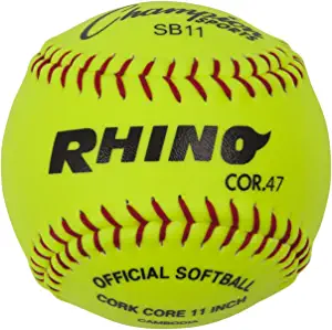 Champion Sports 11" Official Softballs: 11-Inch Youth Fastpitch Softball Ball for Games, Practice and Training - Optic Yellow Syntex Cover - Pack of 12