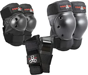 Triple Eight Saver Series Pad Set with Kneesavers, Elbowsavers and Wristsavers, Medium, Black