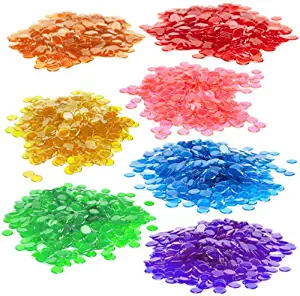 Royal Bingo Supplies| Translucent 3/4" Bingo Markers|Plastic|Bright Colors|for Replacement or Expansion| 300, 1000 or 5000 CT