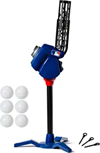 Franklin Sports Baseball Pitching Machine - Adjustable Baseball Hitting & Fielding Practice Machine For Kids - with 6 Baseballs - Great For Practice,Blue
