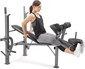 Marcy Standard Weight Bench with Leg Developer and Butterfly Arms, Multifunctional Workout Equipment, Workout Equipment for Home Gym, Alloy Steel MD-389