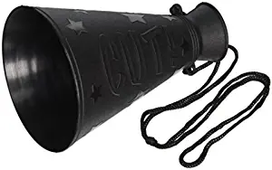 Beistle Action Cut Megaphone Awards Night Decorations, Costume Accessory, Party Prop, 6", Black