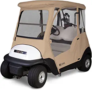 Classic Accessories Fairway Deluxe 4-Sided 2-Person Golf Cart Enclosure For Club Car, Tan