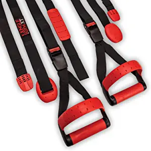 Lifeline Jungle Gym Suspension Trainer System Split Anchor Design for More Exercise Options Total Body Workout - 3 Models Available, Red/Black