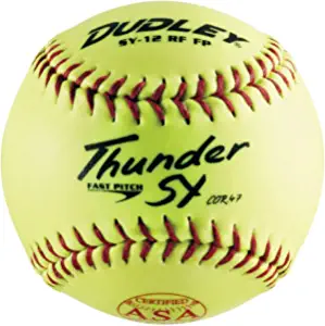DUDLEY ASA Thunder SY Fastpitch Softball - 12 Pack, yellow, "12""" (4A913YA)