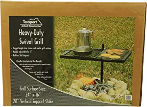 Texsport Heavy Duty Barbecue Swivel Grill for Outdoor BBQ over Open Fire