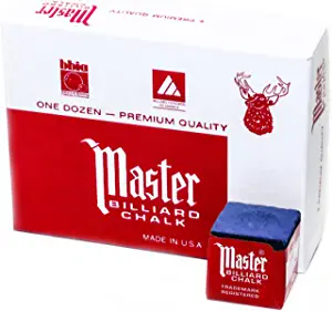 Master Billiard/Pool Cue Chalk Box, 12 Cubes