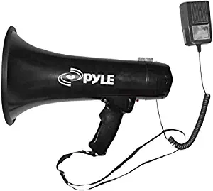 Pyle Portable Megaphone Speaker PA Bullhorn - Built-in Siren, 40W Adjustable Vol Control & 1000 Yard Range, Ideal for Any Outdoor Sports, Cheerleading Fans Coaches & Safety Drills - PMP43IN