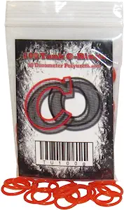 100 Polyurethane CO2 / HPA Tank O-Rings (90 Durometer) [RED] - Replacement Urethane orings for Paintball co2 / high Pressure air Tanks