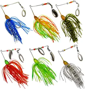 FREE FISHER Bass Spinner Baits,6 Pcs Fishing Lures Spinner Baits,Spinner Baits for Bass Fishing,Trout Salmon Hard Metal Spinnerbaits