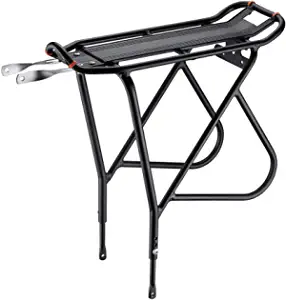 Ibera PakRak Bicycle Touring Carrier Rack Plus+, Frame-Mounted for Heavier Top & Side Loads, Height Adjustable, Fender Board, for 26"-29" Frames