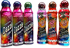 Bingo Dauber Colors Set! - Mixed with 3 Dazzle Glitter & 3 Ultra Bright Sunsational Ink Dabbers