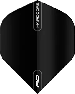 RED DRAGON Hardcore Black Extra Thick Standard Dart Flights - 5 Sets Per Pack (15 Dart Flights in Total)