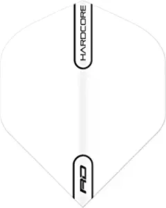 RED DRAGON Hardcore White Extra Thick Standard Dart Flights - 5 Sets Per Pack (15 Dart Flights in Total)
