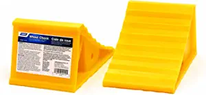 Camco 44414 Wheel Chock Without Rope, Helps Keep Your Trailer RV In Place (Pack of 2) , Yellow