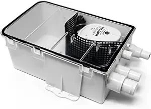 Five Oceans Shower Sump Pump Drain System Kit, 750 GPH, 12 Volts, Multiple Inlet Ports, Easy Installation, Ignition Protected, Clear Cover, Check-Valve on Outlet - FO3611