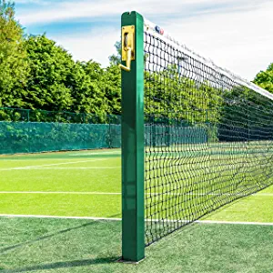 Vermont Square Tennis Posts [ITF Regulation] | 76mm Powder Coated Steel  Optional Ground Sockets