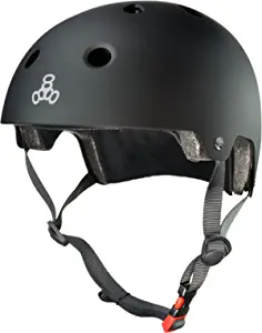 Triple Eight Dual Certified Bike and Skateboard Helmet, Black Matte, Large / X-Large