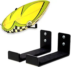 StoreYourBoard Naked Surf, The Original Minimalist Surfboard Wall Rack, Display Rack, Black