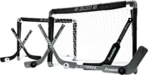 Franklin Sports NHL Mini Hockey Goal Set of 2 - Black/White, Red