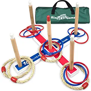 Elite Sportz Ring Toss Games for Kids - Indoor Holiday Fun or Outdoor Yard Game for Adults & Family - Easy to Set Up w/ Compact Carry - Backyard Toys, Gifts for Boys and Girls