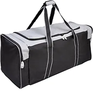 Jetstream Heavy Duty Multi Pocket Large Sports Gym Equipment 3-Pocket Travel Duffel Bag (36 Inch, Grey)