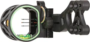 Trophy Ridge Mist Sight with Green Hood Accent for Quicker Sight Acquisition and Reversible Mount Design for Use with Left and Right-hand Bows , Black