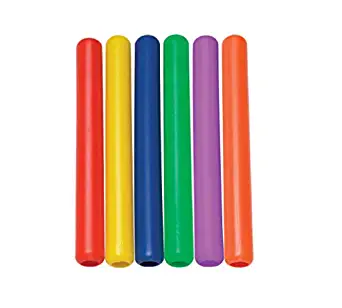 Sportime Beginner Relay Batons, 11-1/2 Inches, Assorted Colors, Set of 6 - 1478836