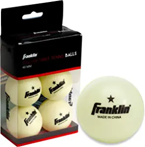 Franklin Sports Glow in The Dark Ping Pong Balls - Official Size + Weight 40mm Table Tennis Balls - One Star Glow in The Dark Ping Pong Balls - Durable High Performance Balls - Green - 6 Pack