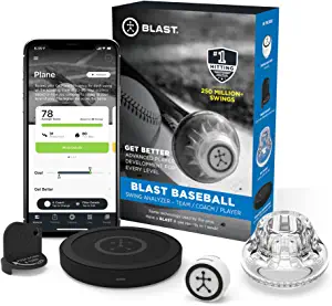Blast Baseball - Swing Analyzer (Sensor) Advanced Player Development for Every Level, Analyzes Swings, Tracks Metrics, Video Capture Creates Highlights, 3D Swing Tracer, App Enabled, Real Time Results