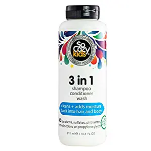 SoCozy Kids 3-in-1 Shampoo, Conditioner & Body Wash - All in 1 Shower & Bath Shampoo, Conditioner & Soap Combo - Cleanses & Moisturizes w/ No Parabens, Sulfates, Synthetic Colors or Dyes (10.5 fl oz)