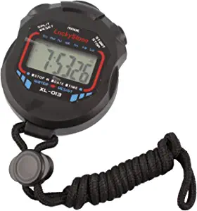 LuckyStone Professional Digital Stopwatch Timer,Handheld LCD Chronograph Water Resistant Stop Watch with Alarm Feature for Sports Fitness Coaches and Referees