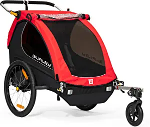 Burley Honey Bee, 2 Seat Kids Bike Trailer & Stroller, Red