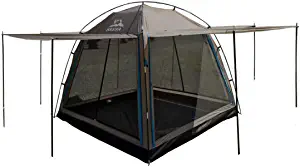 Hasika Screen Camping Tent with Floor 4 Season 8x8ft Large Mesh Room Shelter Canopy for Outdoors Gazebo Outside Poles Excluded