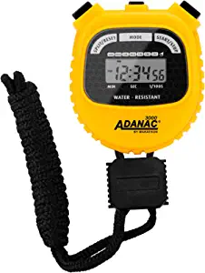 MARATHON Adanac 3000 Digital Sports Stopwatch Timer with Extra Large Display and Buttons, Water Resistant- Yellow