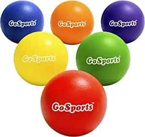 GoSports Soft Skin Foam Playground Dodgeballs - 6 Pack for Kids (6 in) - w/ Mesh Carry Bag