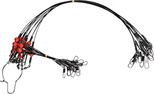 Stainless Steel Fishing Leader Wire Rigs Trace with Swivels Snaps Beads 12pcs/Bag Arms Fishing Lure Tackle Leaders Rigging