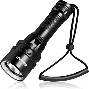 Genwiss Scuba Diving Flashlight Dive Torch 2000 Lumen Waterproof Underwater XM-L2 LED Submarine Lights Holder with Rechargeable Battery,Charger for Under Water Deep Sea Cave at Night