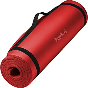 HemingWeigh Extra Thick Yoga Mat for Women and Men With Strap, 72x23 in Large Non-slip Exercise Mat for Home Workout Outdoor Training Pilates Stretching, Fitness Pad Cushions Knees and Back, 1/2 Inch