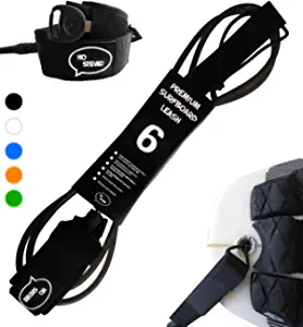 Ho Stevie! Premium Surf Leash [1 Year Warranty] Maximum Strength, Lightweight, Kink-Free, for All Types of Surfboards. 7mm Thick (1/4") 6/7/8/9 Feet