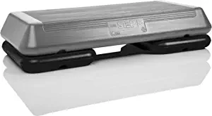 The Step (Made in USA) Original Aerobic Platform  Circuit Size Grey Aerobic Platform and Original Black Risers