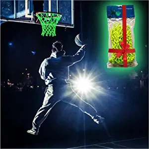 Solar Lighted Glowing Basketball Goal Net - Light Up Glow in The Dark Basketball Hoop - Glow Dark Basketball Net, Night-Time Lighted Basketball Hoop Outdoor Net Rim - Basketball Net Replacement