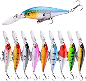 Aorace Fishing Topwater Lures Swimbait Fishing Bait 3D Fishing Eyes Popper Crankbait Vibe Sinking Lure for Bass Trout Walleye Redfish